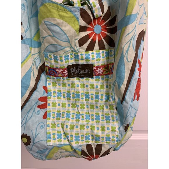 Matilda Jane Platinum Reversible Shoulder Tote Bag Floral Geometric Print Size O - Picture 3 of 6